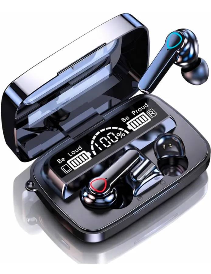 VEHOP M19 Pro TWS Truly Wireless Bluetooth Earbuds with LED Battery Display, Bluetooth 5.3, ENC, 30 Hours Playtime, Fast Charging, Low Latency & IPX7 Water Resistance