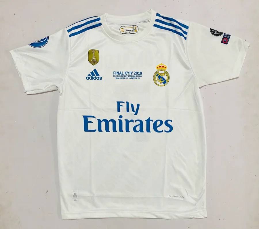 Real Madrid 2018 Champions League Final Jersey | Sublimation Logo | Half Sleeve