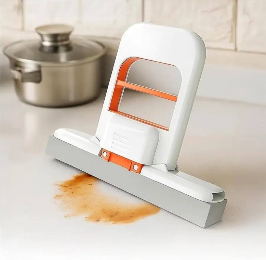 Multi-Purpose Silicone Rubber Cleaning Squeegee & Sponge