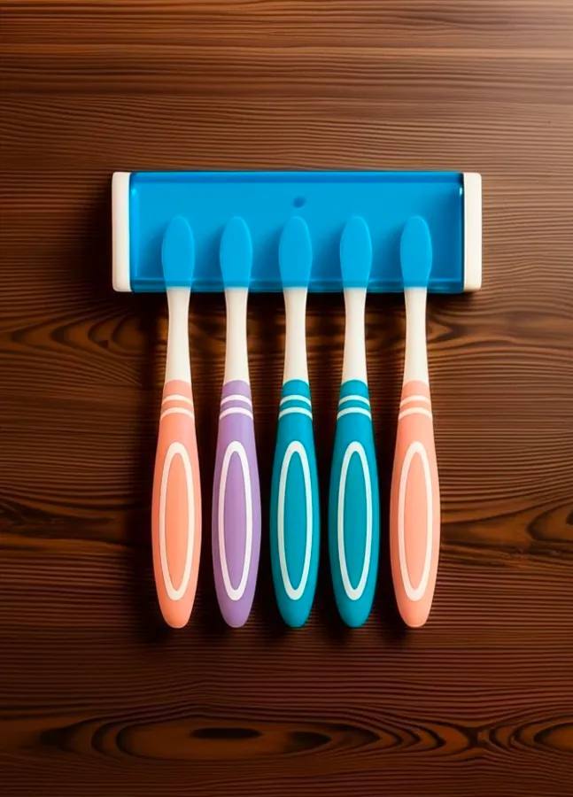 Wall Mounted Plastic Toothbrush Holder with Protective Cover | 5-Slot Bathroom Toothbrush Organizer | Drill & Screw Mount | Hygienic Toothbrush Storage