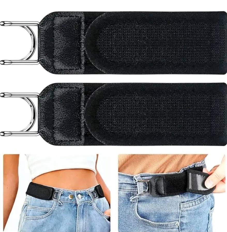 Adjustable Elastic No-Buckle Waist Belt with Metal Hook for Men & Women