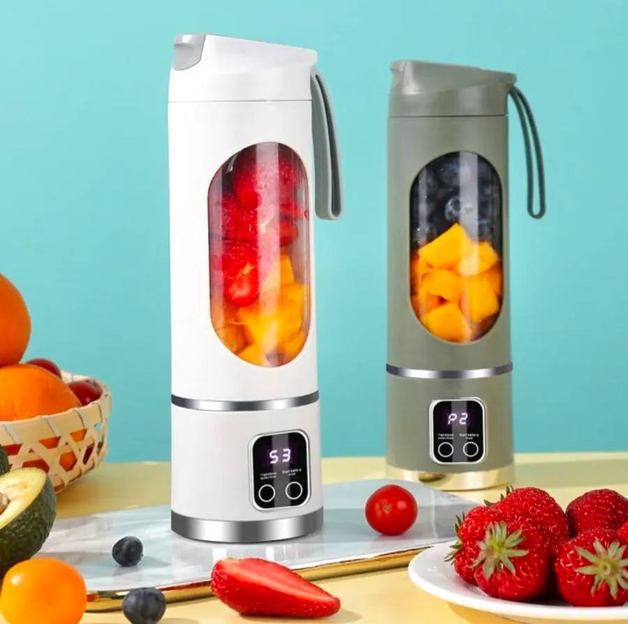 Portable USB Rechargeable Blender for Smoothies, Protein Shakes & Juices – 6-Blade Mini Travel Juicer Cup (Multicolour)