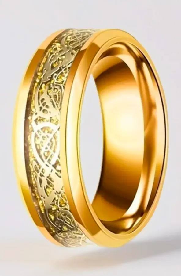 Stainless Steel Ring for Girl and Boy Stainless Steel Titanium Plated Ring (Black Gold, Size- 17,18,19,20,21))