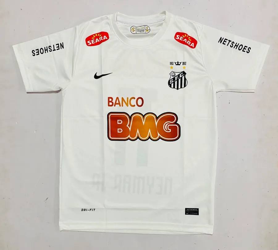 Santos FC 2012 Home Jersey | Neymar Jr 11 | Sublimation Logo | Half Sleeve