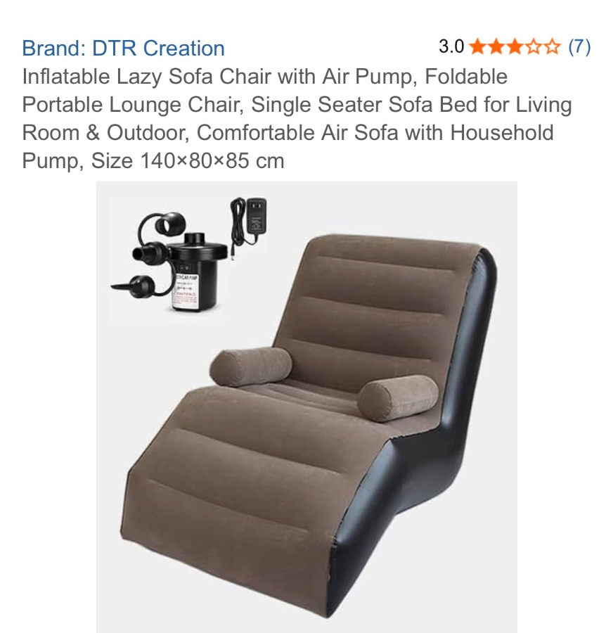 With Electric Automatic Pump Foldable Inflatable Camping Sofa Chair Blow Up Couch-Inflatable
