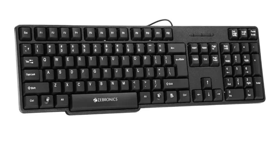 Zebronics USB Keyboard with Rupee Key, USB Interface and Retractable Stand – K20