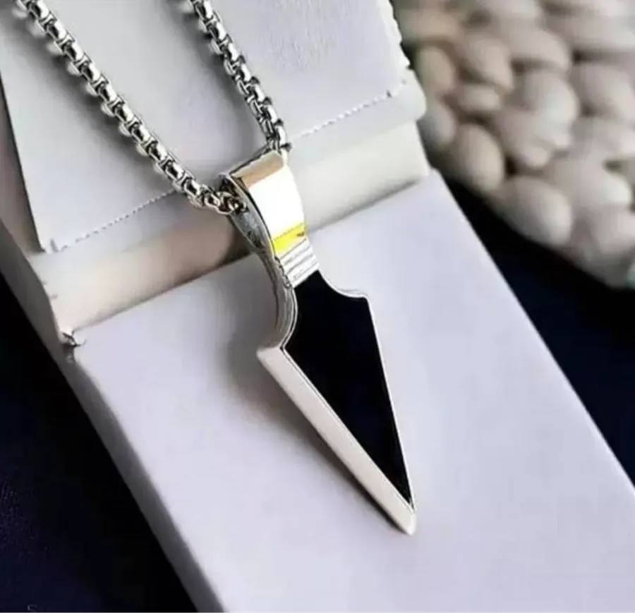 Men's Jewellery Black Silver Chain For Men Boys; Arrow Stainless Steel Black Silver Locket Pendant Necklace Chain For Men Boys For Chains (Modern)