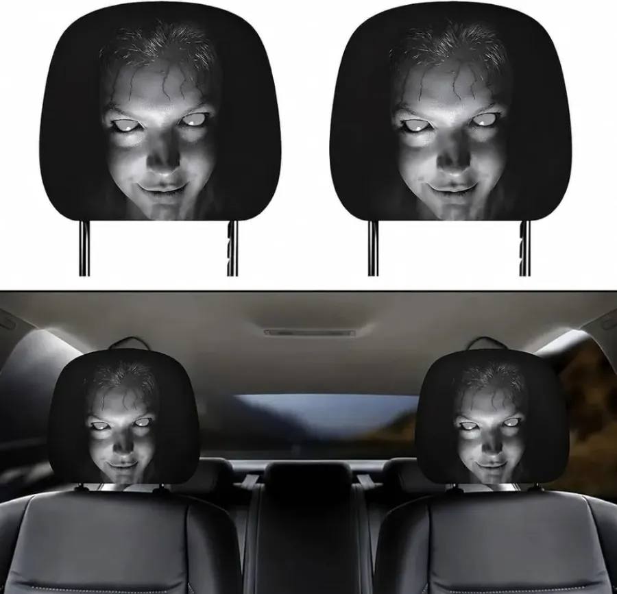 2-Piece Scary Face Seat Covers – Reusable Horror-Themed Car & Chair Covers