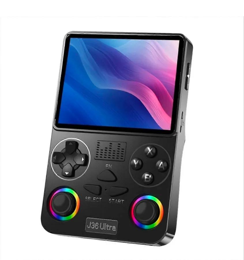Zohar Enterprises J36 Ultra Handheld Retro Game Console, Black, RGB Dual Joysticks, Portable Gaming Device with IPS Screen