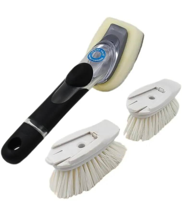 Konstella Multipurpose Soap Dispensing Cleaning Brush & Dish Scrubber Set