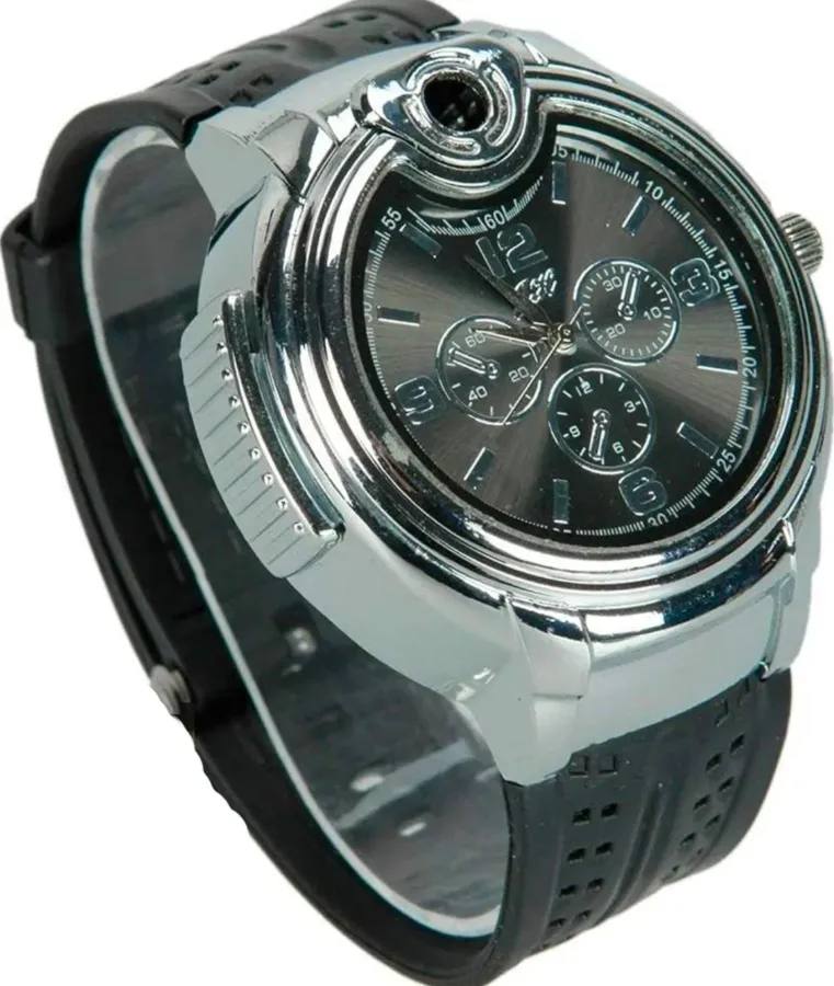 Refillable Butane Watch Lighter for Men – Novelty Wrist Cigar & Cigarette Lighter with Decorative Watch Design