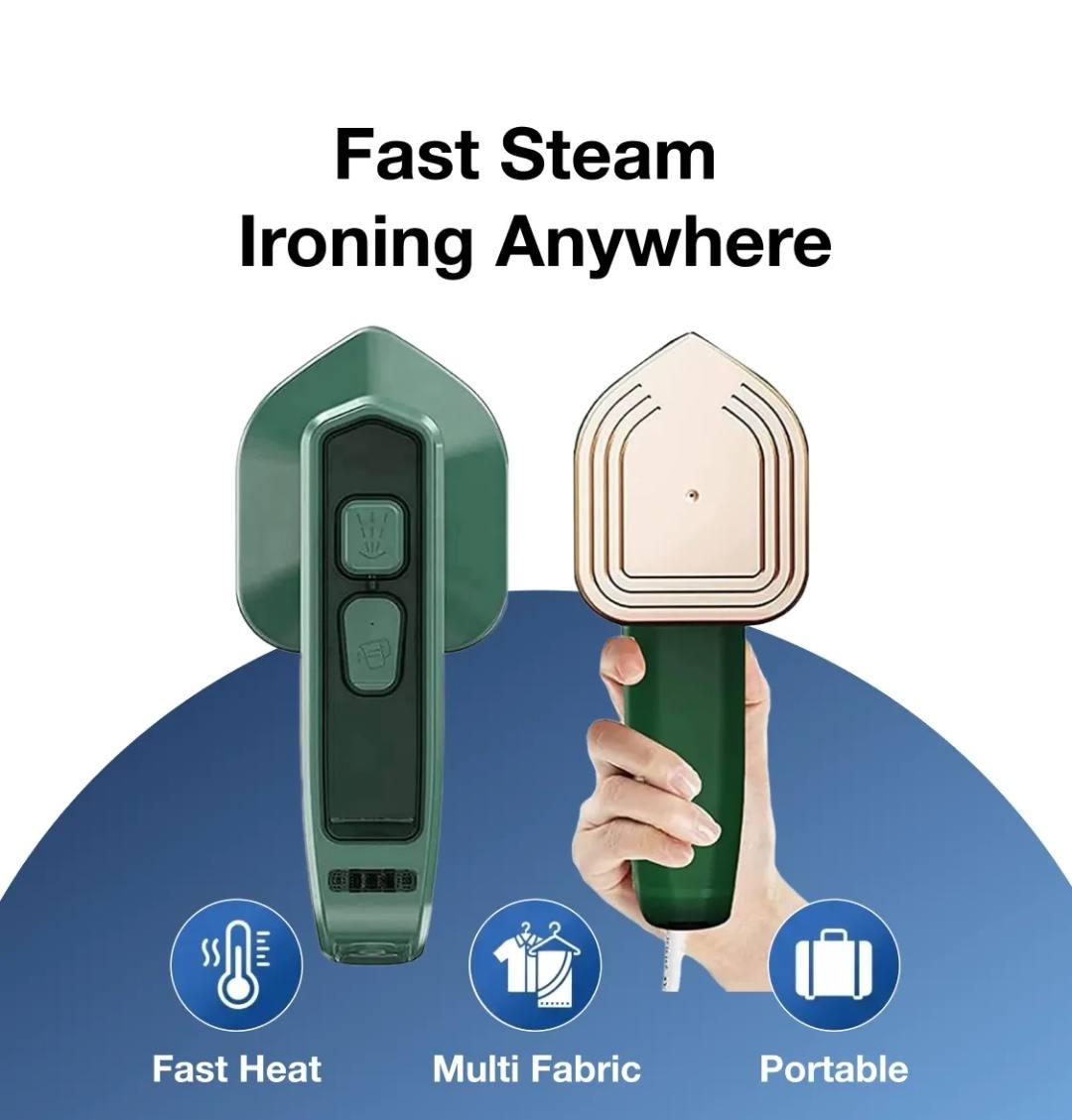 Mini Steamer & Iron: 2-in-1 Portable Travel Friendly