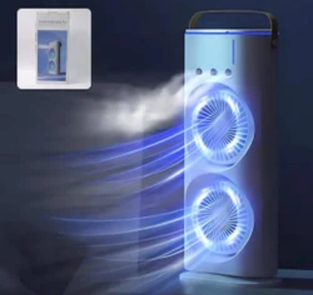 Electric Fan Desktop Double-Head Powerful Air Cooler (With Remote)