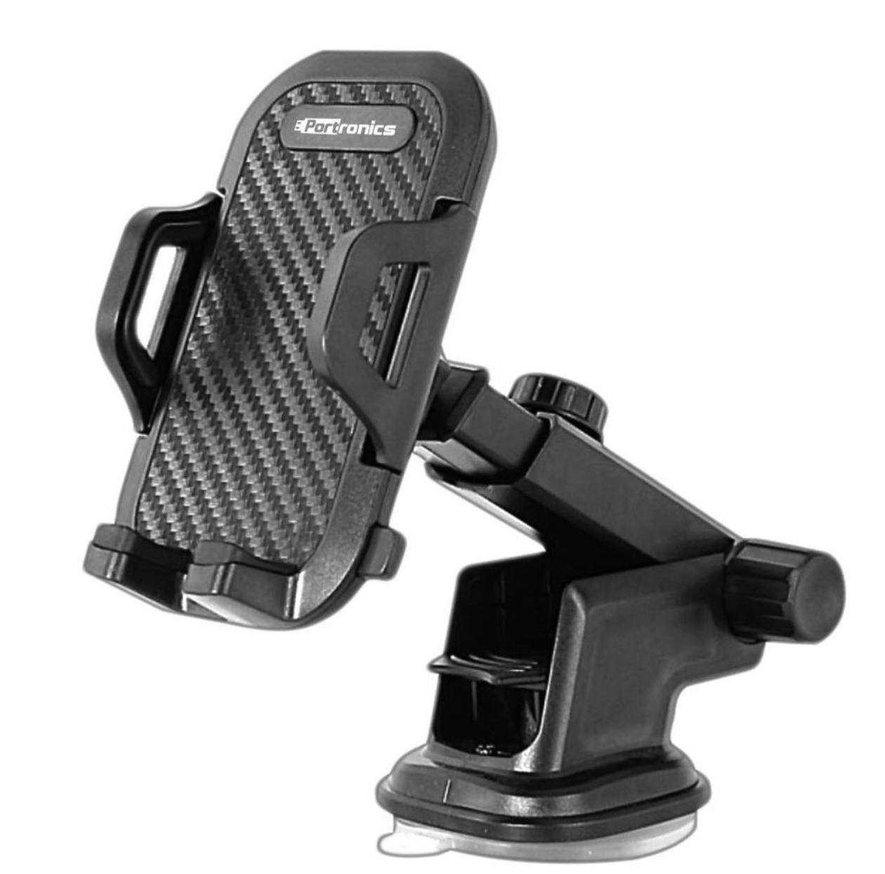 Car Phone Holder with Suction Cup Mount, Universal Dashboard Stand for Smartphones, Black (5)