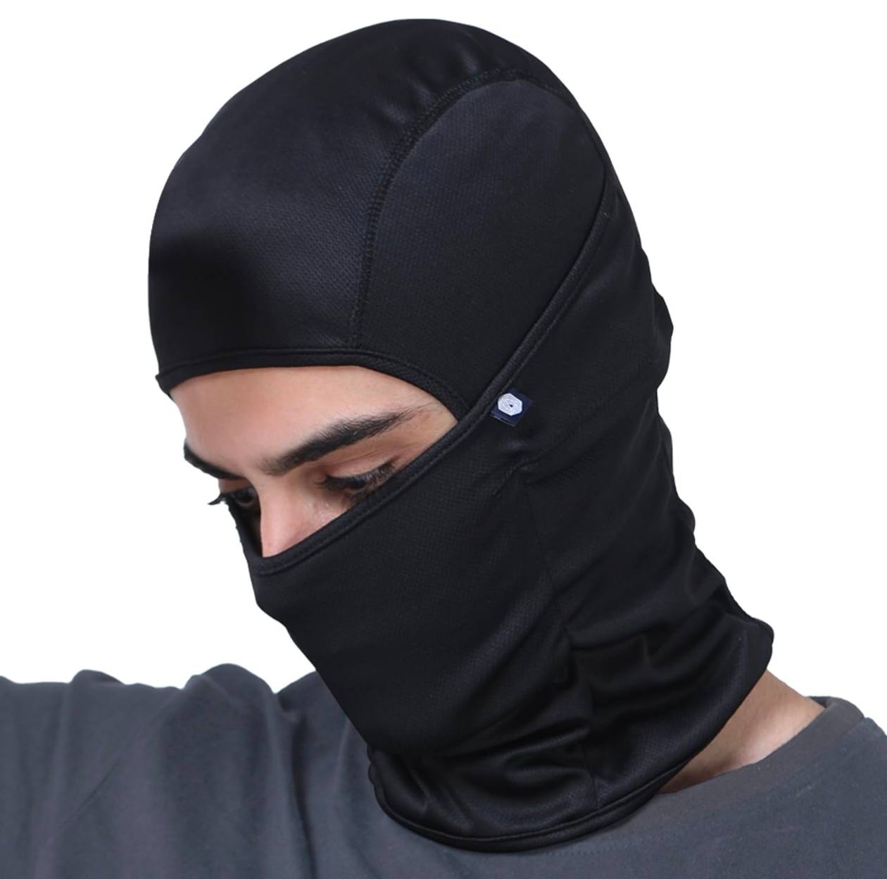 Boldfit Full Face Helmet Mask for Bikers in Riding UV Protected, Balaclava, Black Mask for Bike Riding and Cycling Accessories for Men & Women Black