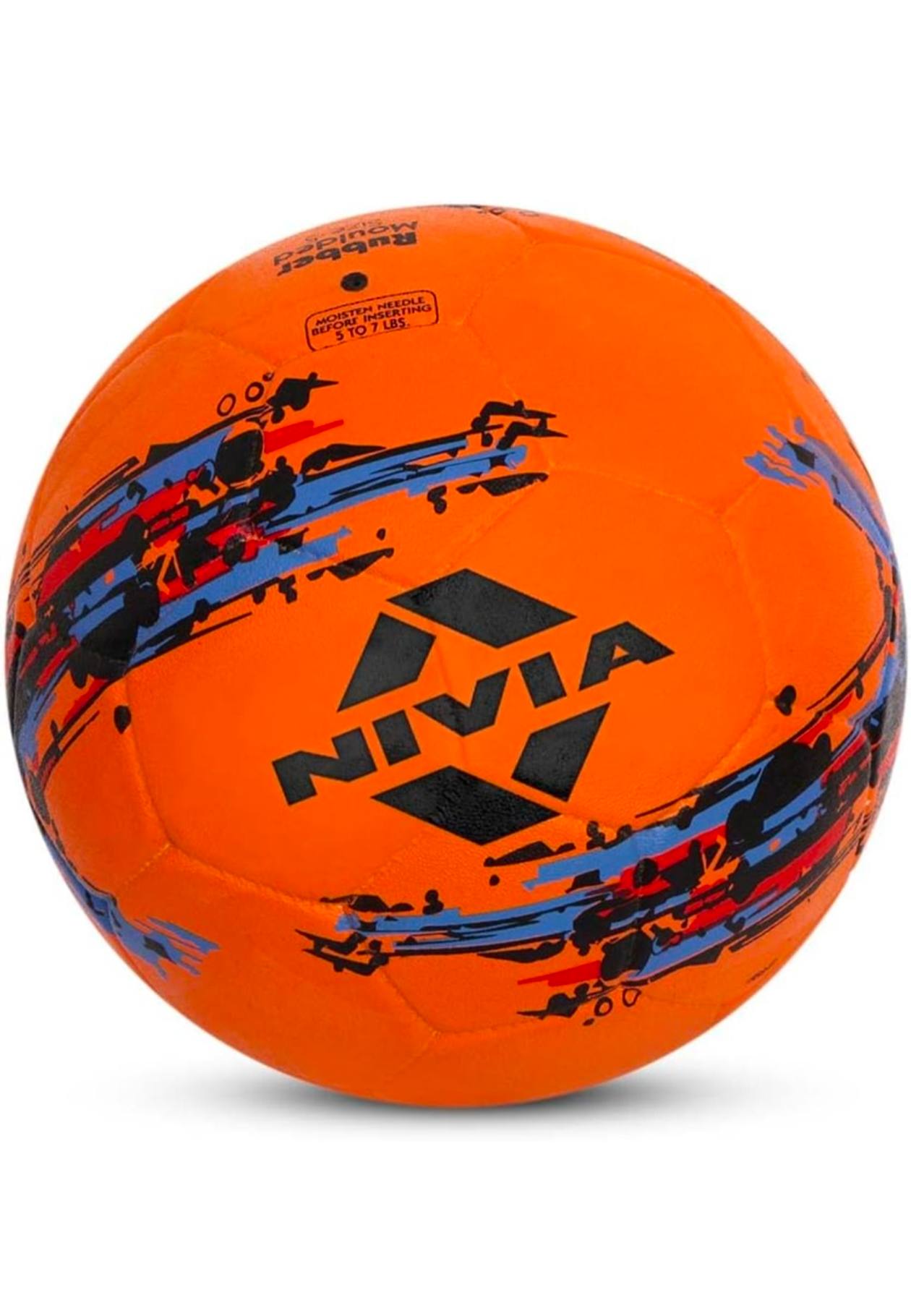 Nivia Storm Football, As Per Basic Standard, Training Ball, 32 Panels, Durable Rubber Cover Molded, Butyl Threadwounded Bladder, to Play On Hard Ground (Size - 5, Orange)